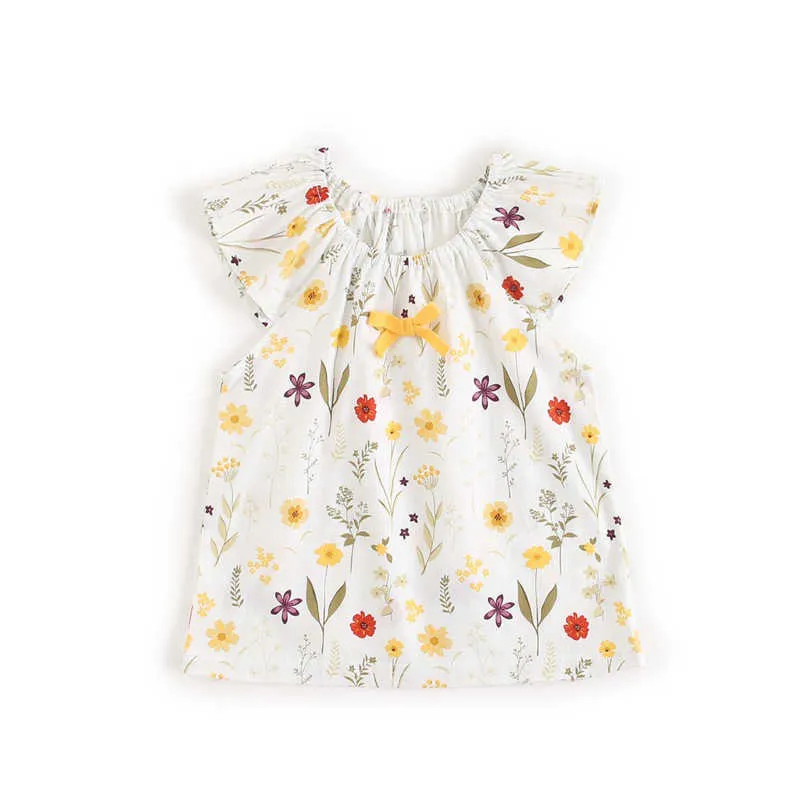 Líder Baby Baby Baby Roupas Casuais Moda Meninas Floral Bonito Vest Shorts Outfits Infantil Bow Verão Conjuntos 0-210708