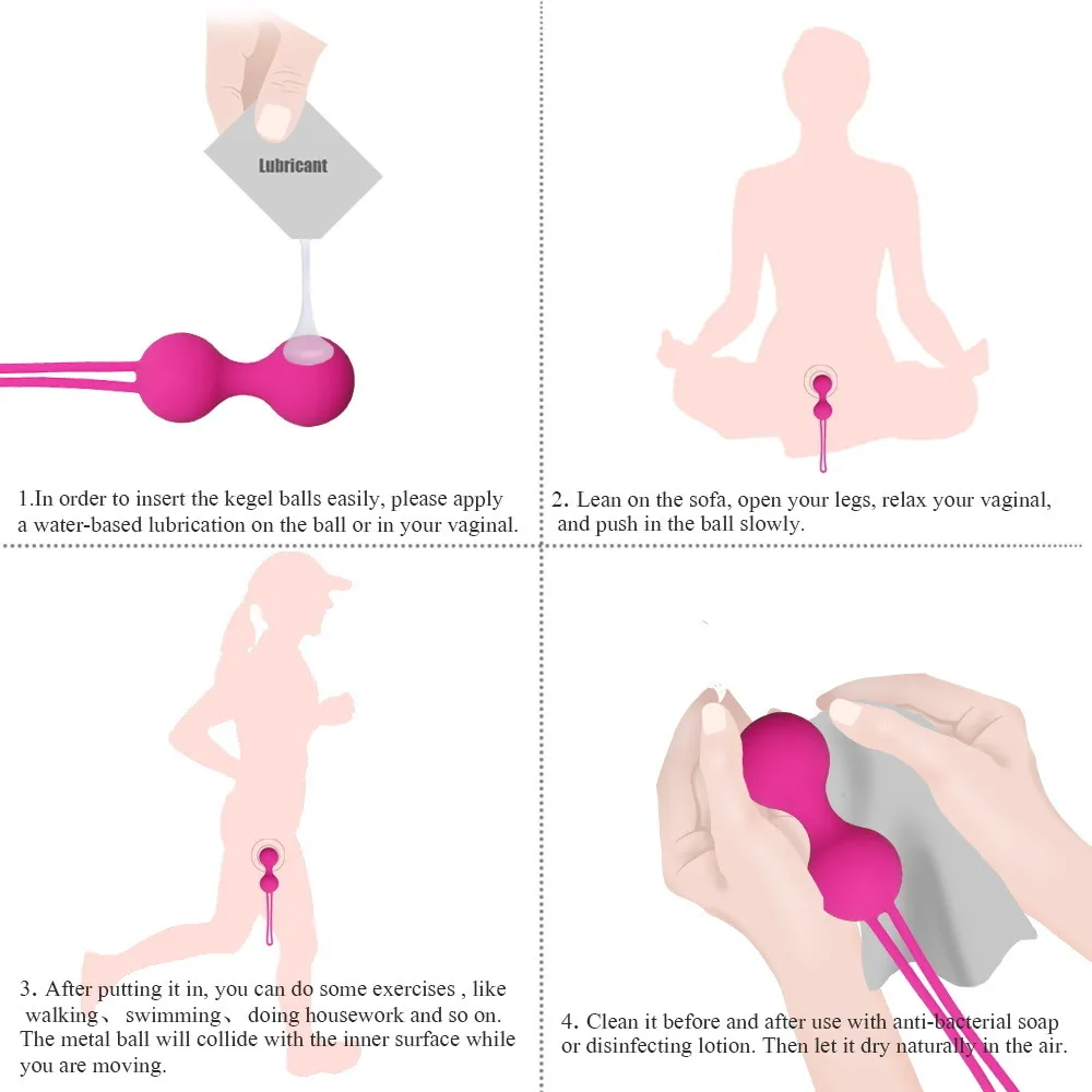 WAKEWAY Sicherer Silikon-Smart-Ball-Vibrator für die Vagina-Straffung, Trainingsgerät, sexy Spielzeug für Frauen, Vaginal-Geisha