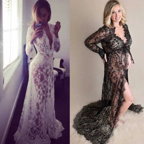 Pregnant Mother Dress New Maternity Photography Props Women Pregnancy Clothes Lace Dress For Pregnant Photo Shoot Clothing Y0924