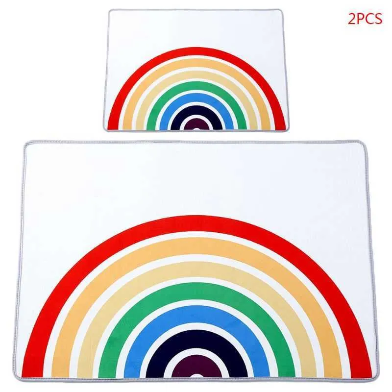 2 stks Kinderkamer Rainbow Carpet Crawling Pad Antislip Baby Play Mat Game Rug Kinderen HOOM Nursery Decor 210724