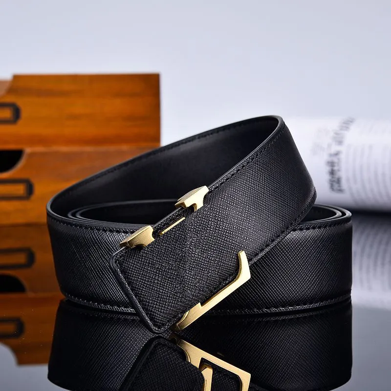 2021 Fashion Luxury Men Designers Belt Alloy V Buckle Belt Hoge kwaliteit echte lederen tailleband259w