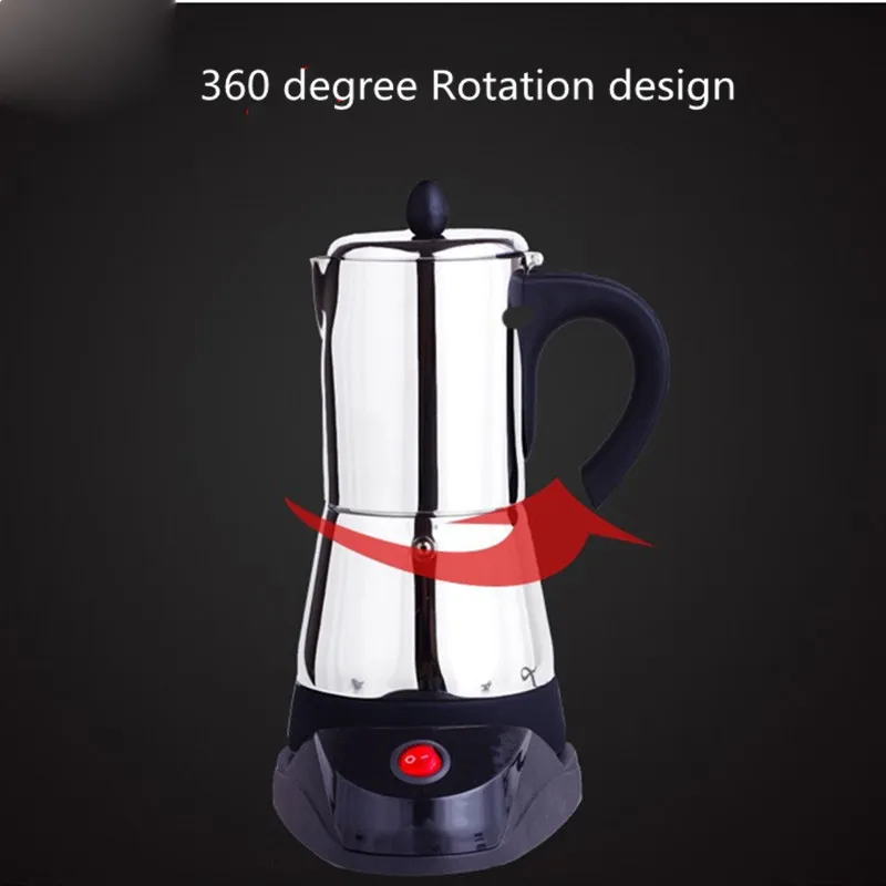 6コーヒーカップCoffewareセットエレクトリックガイザーMoka Moka Maker Coffee Macher Espresso Pot Expresso Percolatorステンレス鋼Stovetop 260N