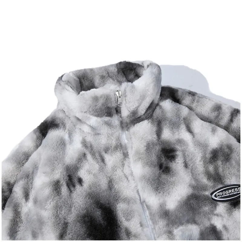 EBAIHUI hommes veste d'hiver fermeture éclair col montant décontracté ample Streetwear épais chaud Tie-dye rembourré manteau hiver Parkas