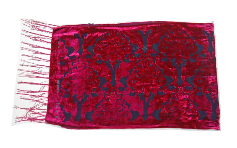Luxe nieuwe wijn rood fluwelen sjaal winter zachte bruiloft accessoire sjaal sjaal voor vrouwen dagelijks dragen ponchos cadeau voor liefhebbers q0828