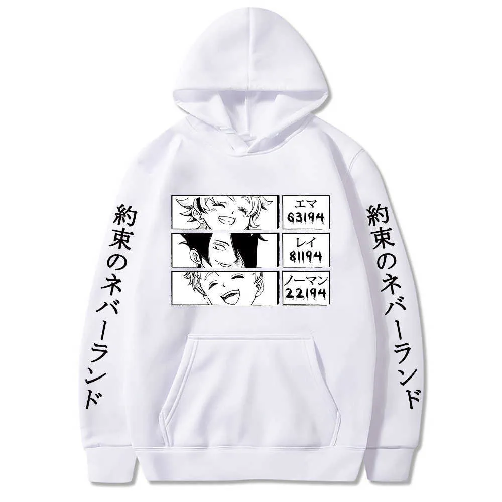 2021 erkek hoodie vaat edilen neverland hoodie japonya anime uzun kollu baskılı streetwear hoodies erkek basit klasik unisex H0910