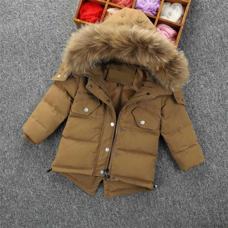 Новый бутик, новинка 15 лет, Parker Hodded, однотонная куртка из искусственного меха с воротником на молнии на талии и шнурком, детское зимнее пальто для мальчиков, одежда для малышей H8425475