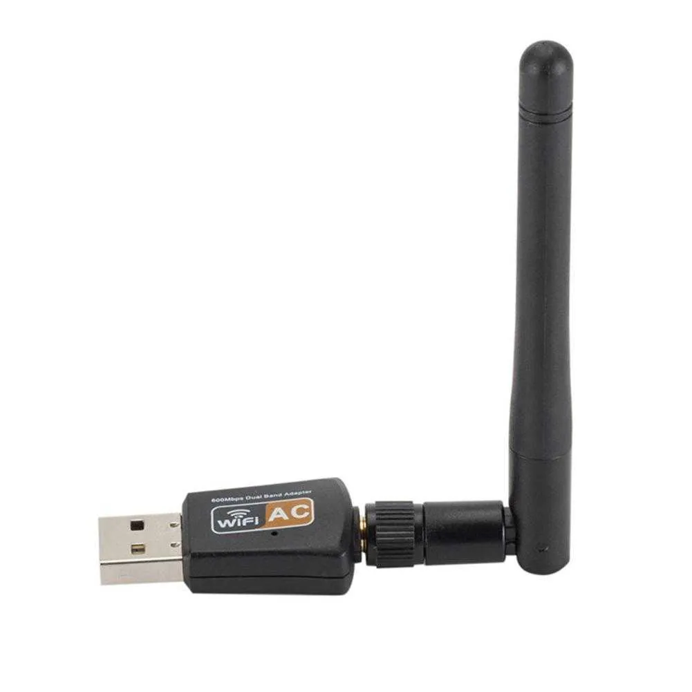 Dual Band 600m 2.4/5.8 GHz WiFi -mottagare USB -nätverkskortadapter med antenn 2.4G 5G
