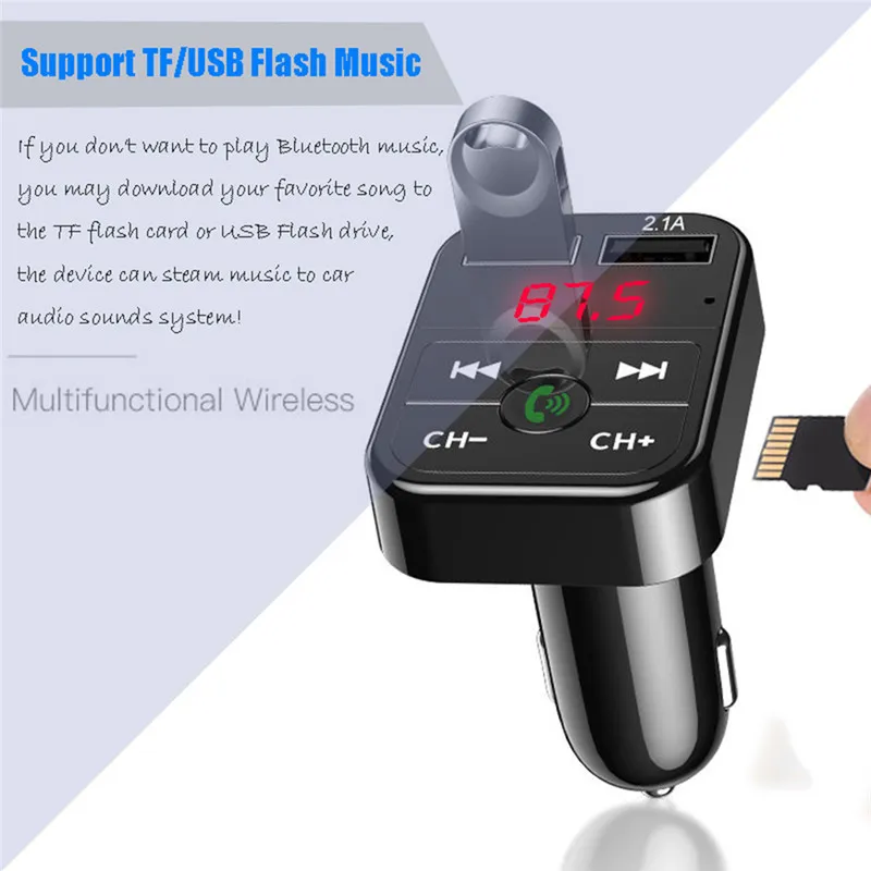 Dual USB Phone Bluetooth 5.0 Trasmettitore Mani Modulatore FM 3.1A Caricabatterie rapido Accessori auto Lettore MP3