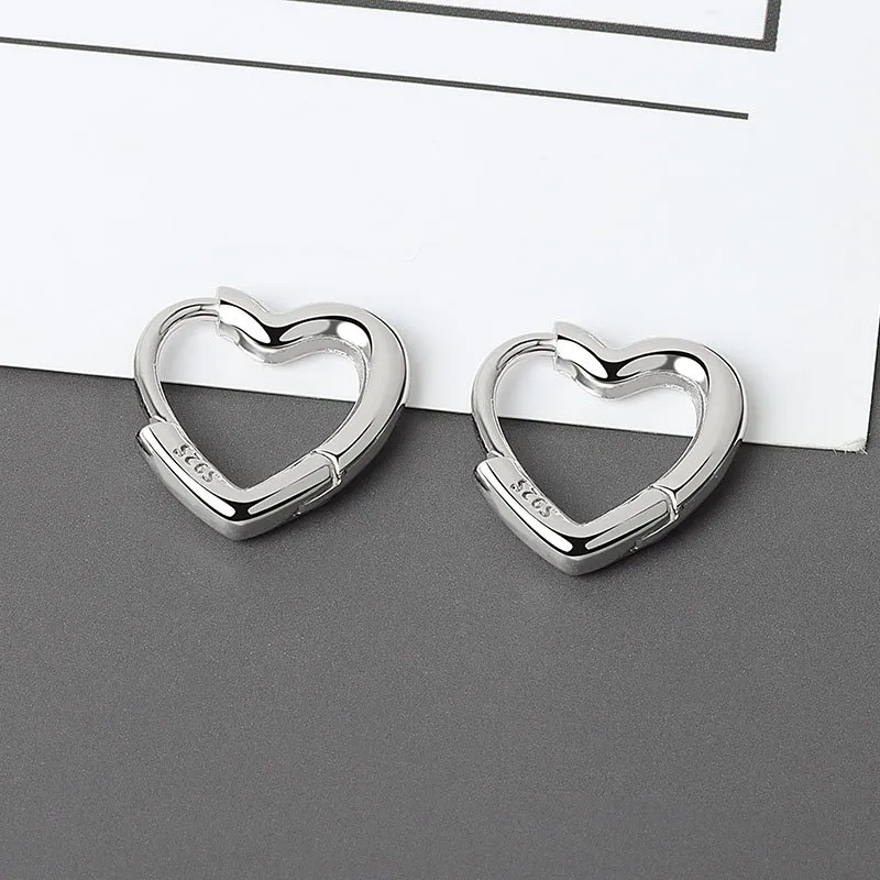 Simple mignon doux coeur boucle boucles d'oreilles mode pour les femmes en forme de coeur cercle Piercing boucle d'oreille bijoux S-E1312