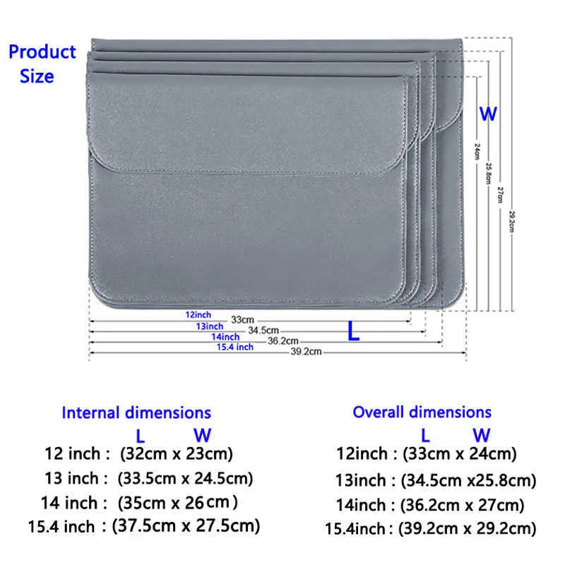 Laptop Sleeve Tablet PC Sleeve eBook Ultrabook Case Notebook Bag for Macbook LG SONY 211018