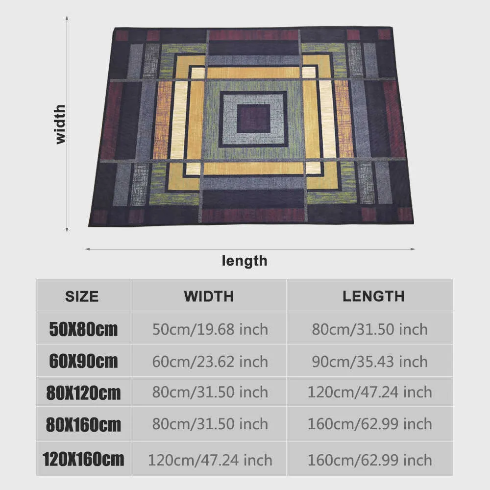 Ev oturma odası için geometrik baskılı halı kaymaz yıkanabilir büyük kilim yatak odası başucu dekor yumuşak alan dikdörtgen 210626