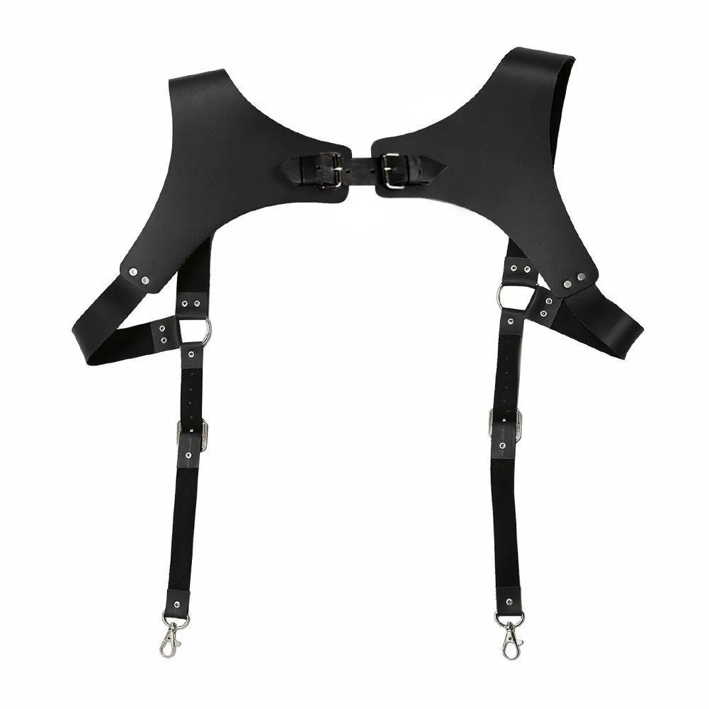 Vintage en cuir jarretelles hommes médiéval Renaissance harnais Punk poitrine bandoulière sangle Suspensorio vêtements accessoires 3858718