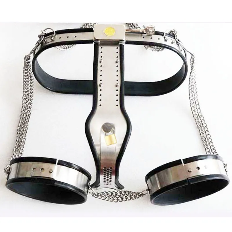 Cinturón femenino acero inoxidable anillo de muslo Dispositivo de metal juguete erótico para mujeres esclavas esclavas fetiche 04247269689