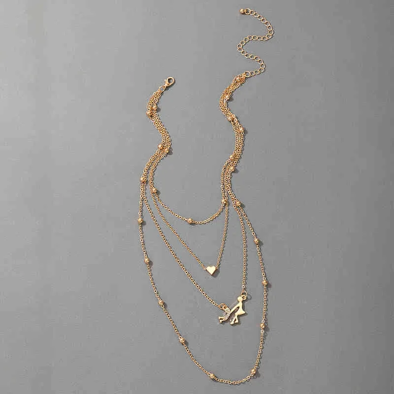 Tocona Exquisite Menschliches Herz Kette Halsband Neckalce für Frauen Gold Farbe Legierung Metall Party Schmuck Geschenk Zubehör 15364