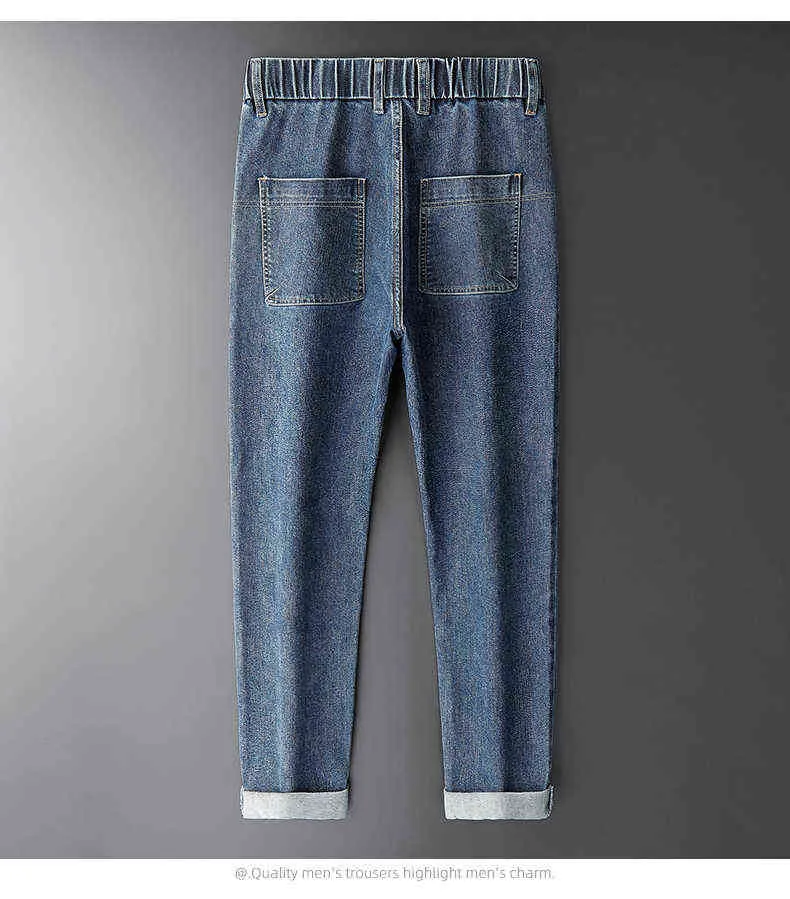Browon Brand Джинсовые джинсы для мужчин Осенний хлопок свободная прямая одежда мягкая толстая повседневная лодыжка с длиной 21111