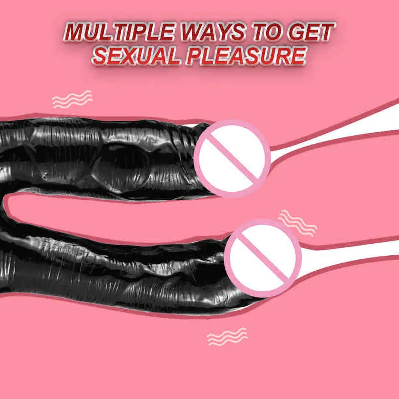 NXY Dildos Anal Toys Fun Double Headed Doula Penis Can Be Inserted Into Vaginal Sm Husband and Wife t Sex Products at the Same Time 0225