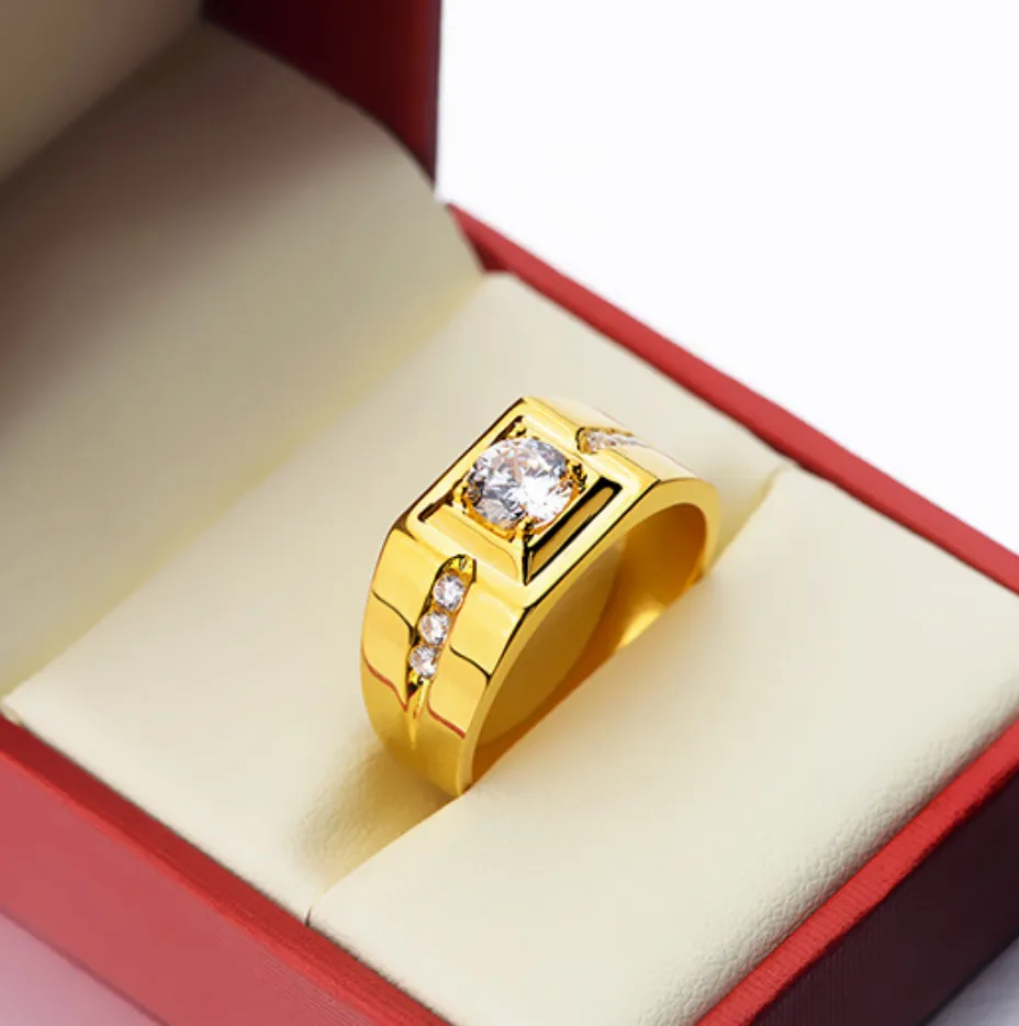 الساحرة 24K حلقة الذهب رجالي الافتتاح العدوانية Ring307z