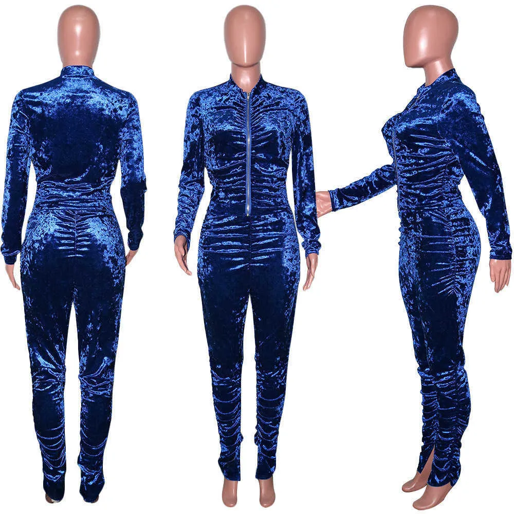 Kadınların Takipleri Sonbahar Kış Velvet Trailsuit Kadın Giyim Setleri Derigiz Sıradan İki Parça Set Üst ve Pantolon Ter Takım Kadife 2 Parça Kıyafet P230506