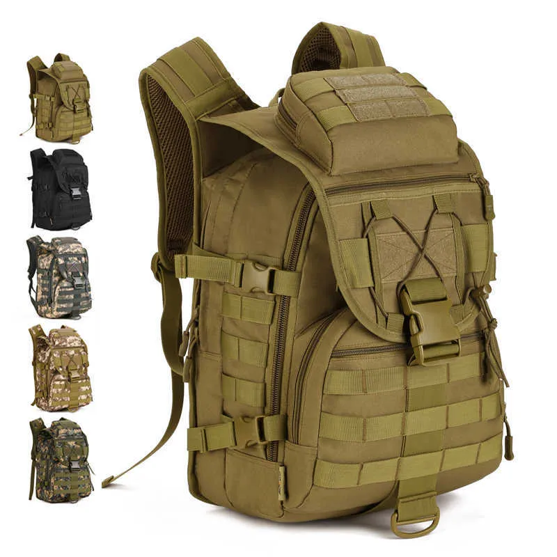 Zaini tattici dell'esercito dell'uomo di grande capacità 45L Borse d'assalto militari Outdoor Molle Pack Trekking Camping Hunting Bag Y0721