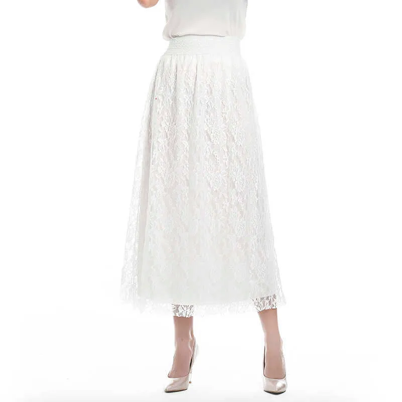 ファッションホワイトシルバーハイウエストパーティーメイキメス女性プリーツスカートスタイルレディースレディースロングサマースカート210629