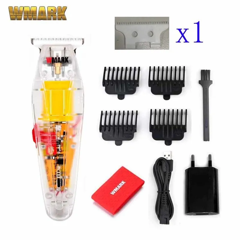 WMARK NG 202 Transparent Style Detail Trimmer Professional Rechargeable Clipper 6500 RPM With 1400 Battery 220623