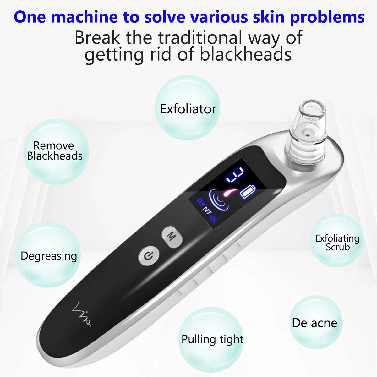 Face Nose Acne Black Dot Pimple Blackhead Remover Electric Blackhead Vacuum Cleaner Pore Skin Care Tools Machine with 6 Head9711254