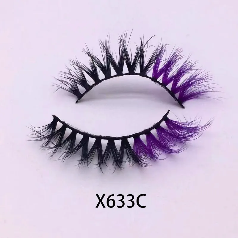 3D faux mink lashes color false eyelashes thick and exaggerated eyelash personality fake lashes beauty eye lash extension 