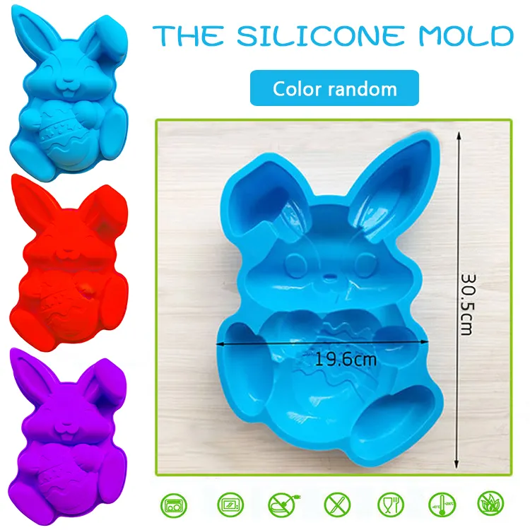 Stampo cioccolato in silicone a forma di uovo di Pasqua a 6 cavità Stampo dolci da forno fai-da-te Consegna colore casuale CG001