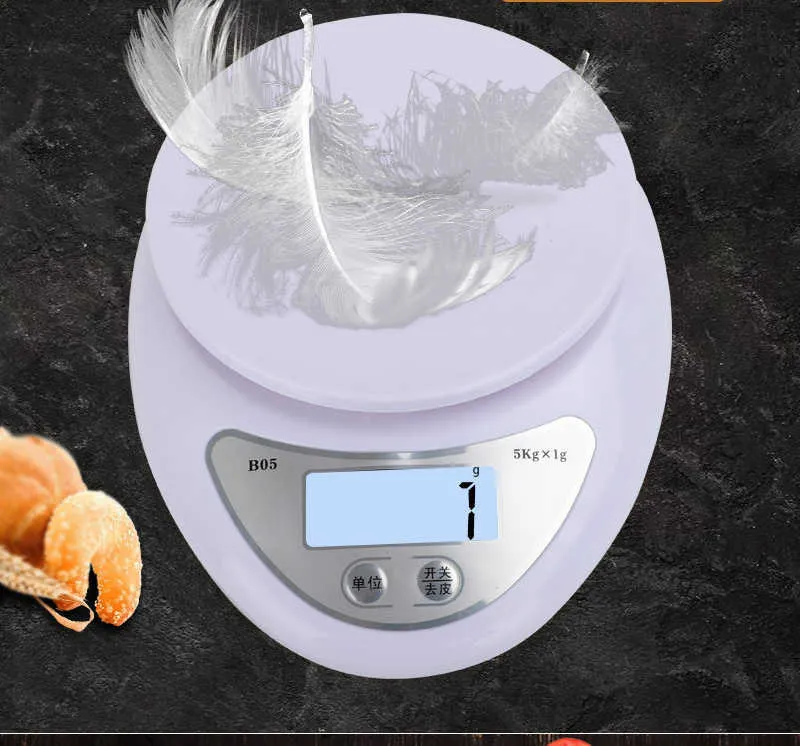 Bilancia digitale LCD da 5 kg 1 kg alimenti da cucina Bilancia da cucina portatile precisa Bilancia da forno Bilancia di misurazione del peso 210915