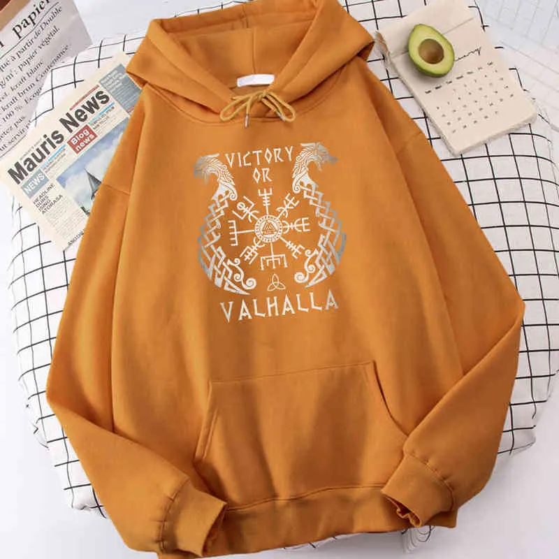 2021 Gevşek Rahat Erkekler Hoodies Film Vikings Legend Valhalla Baskı Tops Kalın Moda Erkek Hoody Boy Soğuk Yüzlü Kapüşonlu H1218