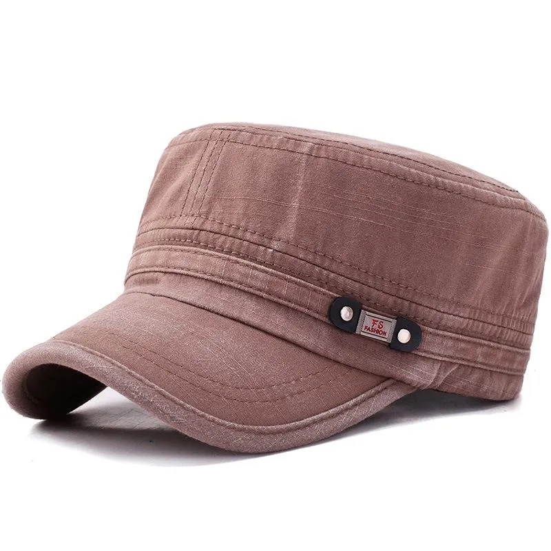 Casual Men's Flat Top Hat Outdoor Sun Hats Old Umyjana czapka wojskowa po prostu kobiet Atlantydka Kuba szeroka Brim301i