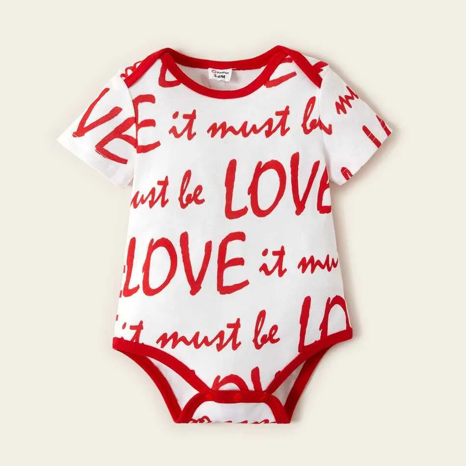 Ankunft Sommer 3-teiliges Baby-Mädchen-Liebesbrief-Druck-Bodysuit-Spielanzug-Kleidung 210528