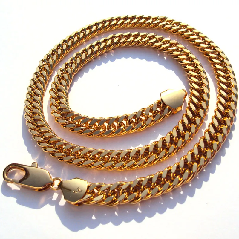 Modello Thick Chunky 10MM L MIAMI LINK Catena HEAVY Collana in oro giallo massiccio 18 k da uomo 24 2728