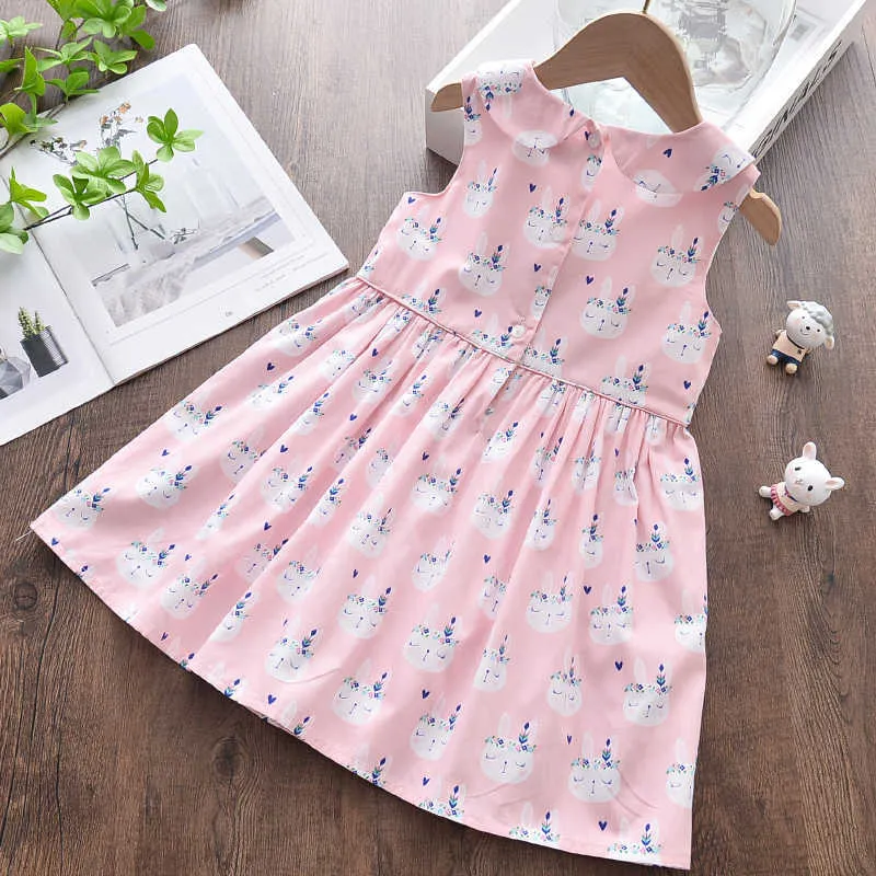 Bear Leader Baby Girls Cartoon Bunny Imprimer Robes Mode Bébé Lapin Modèle Robe Enfants Fête Mignon Robes Casual Tenues 210708