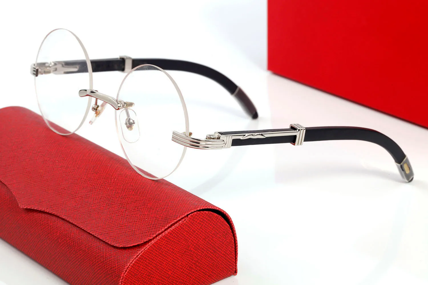 Okrągłe okulary przeciwsłoneczne Buffalo Horn dla mężczyzn kobiety szklane okulary słoneczne vintage designerskie okulary w złotej srebrnej ramie brązowe nogi drewna ey259b