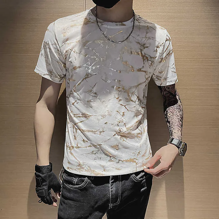 Luxury Retro Print Men's T-shirt Summer Short Sleeve O-neck Tops Tees Ice Silk Breathable Streetwear T Shirt Casual Men Clothes 210527