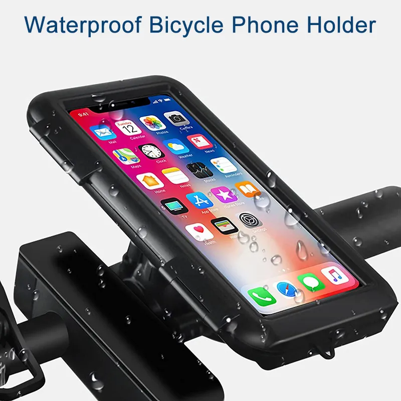 2021新しいアップグレード防水自転車用バッグケースカバーオートバイ自転車ハンドルバー携帯電話マウント12サムスンXiaomi