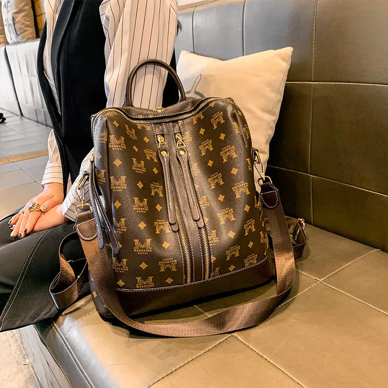 Ryggsäck kvinna väska 2021 ny trendig koreansk stil stor kapacitet resa backpack schoolbag mode trendig en-axel stor väska