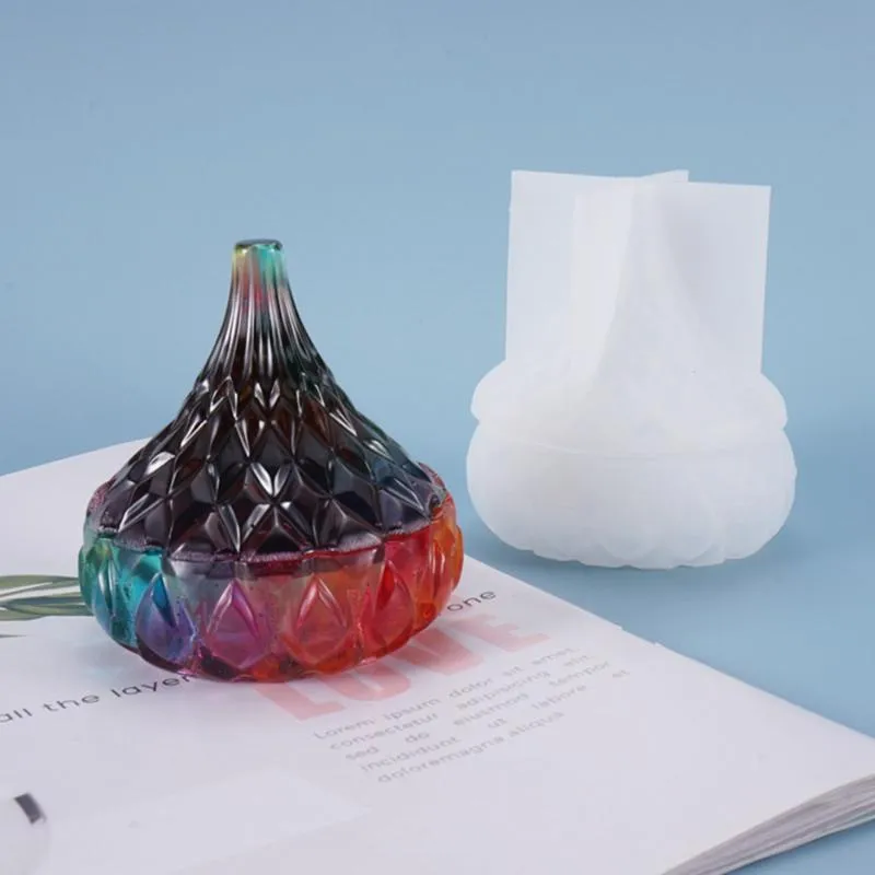 Lagringsflaskor burkar DIY Crystal Round Shape Bottle Mold For Smycken Making Epoxy UV Gift Box Tools MOULDS263Z
