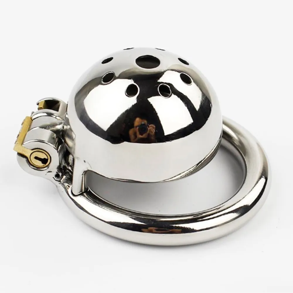 Neuer super kleiner männlicher Käfig mit abnehmbaren Harnröhren mit streichelnem Ring aus rostfreiem Stahl für Männer Cock Belt1094779