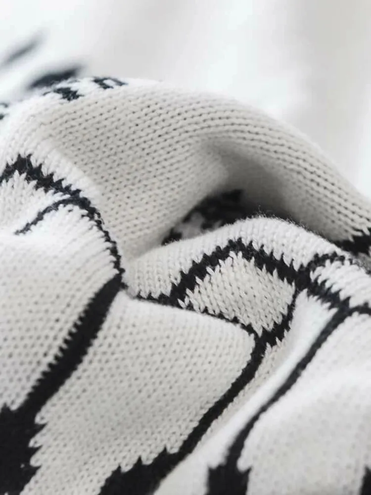 Kasta filt nordisk stil hem dekoration tofs sängkläder mjuk soffa täcker klassisk svart vit bomull stickad filt