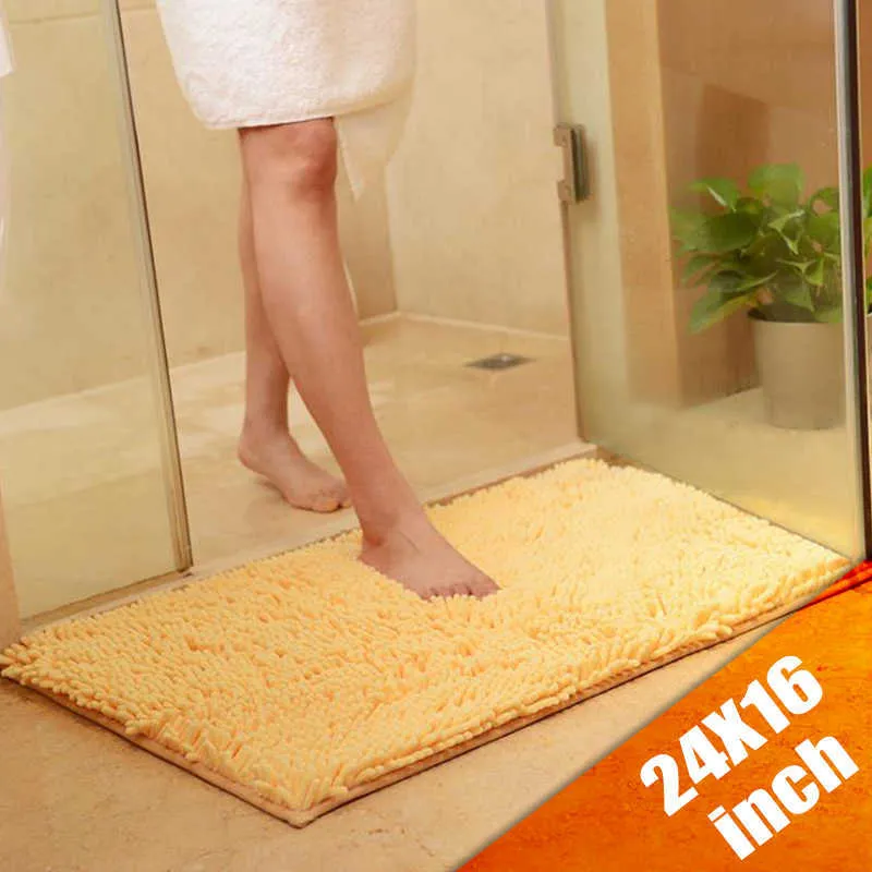 Cozinha Banheiro Mat Mat Retângulo Tapetes de Absorção de Água Ruga Sólida Banheira Tapetes Home Suprimentos Mats para Chão Hand Tufting 210928