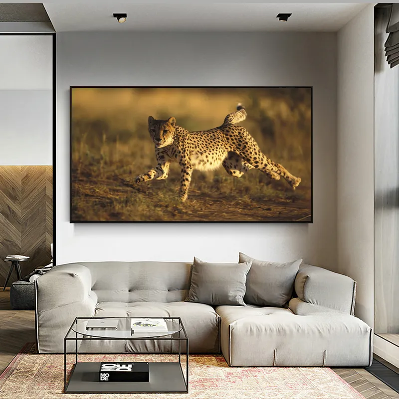 Poster léopard Peintures décoratives Posters Animaux Photos Art mural pour salon Toile Esprit Décoration de la maison
