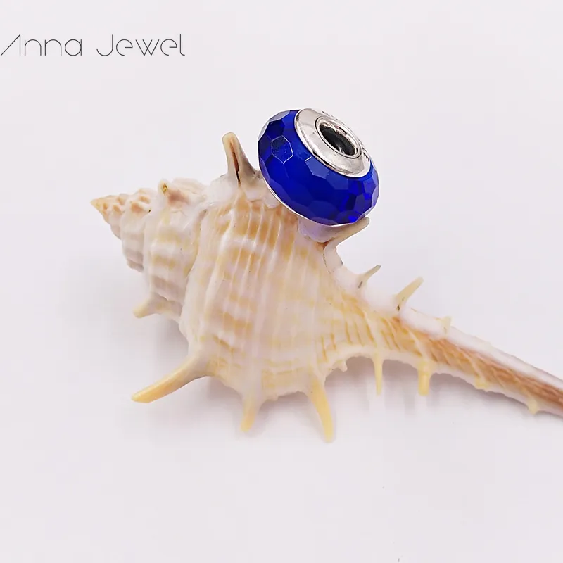 DIY Charm Armbanden Sieraden Pandora Murano Spacer voor Armband Maken Bangle Blue Facet Glas Design Spacer Bead voor Vrouwen Mannen Verjaardag Geschenken Bruiloft 791067