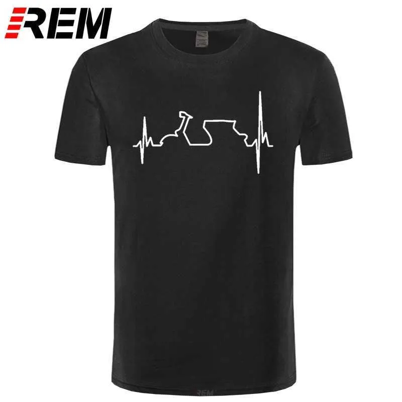 T-shirt de coton REM Drôle Heartbeat T-shirts Hommes Harajuku Hip Hop Tees Tops Streetwear Fitness 210707
