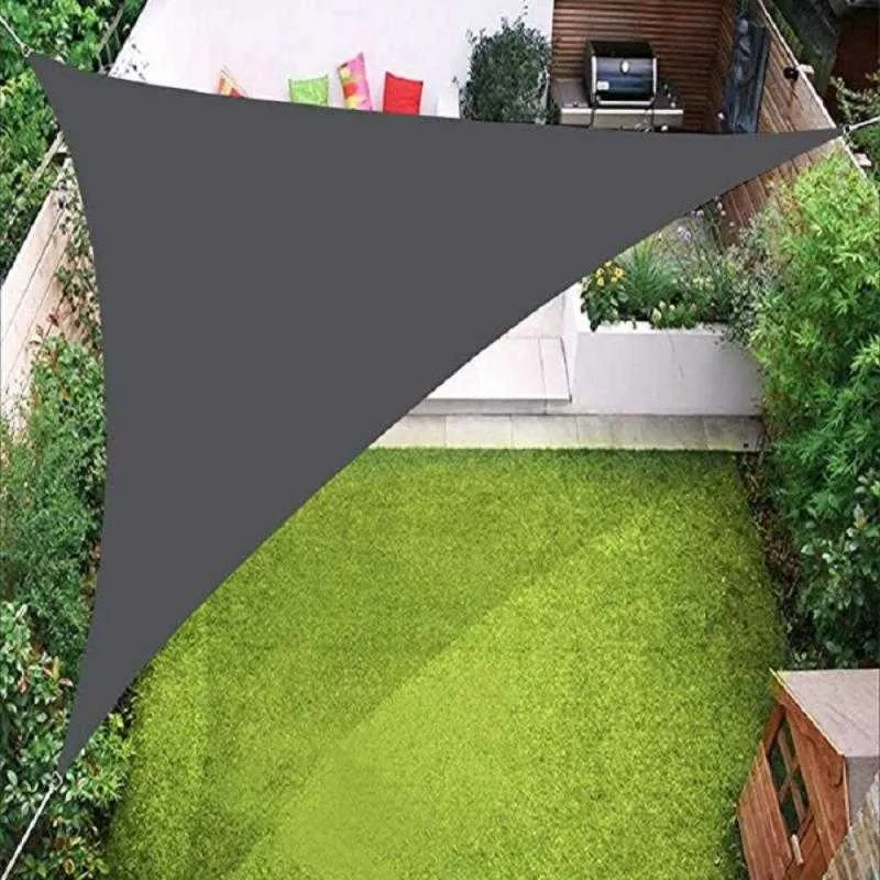 Anti-UV impermeable sombra vela refugio triángulo sombrilla protección 98% UV bloque jardín terraza dosel piscina sombra tela Y0706