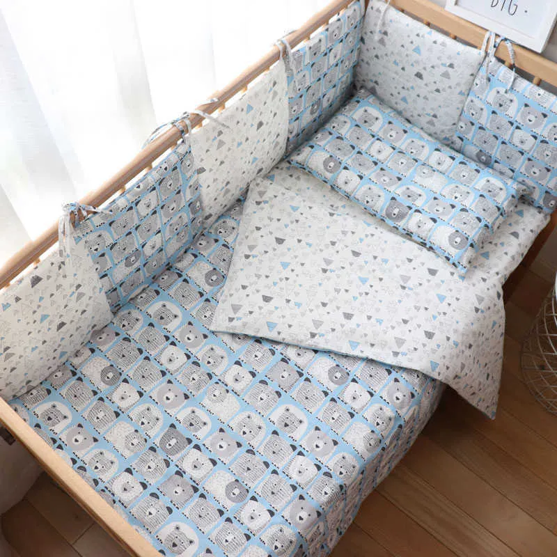 Zestaw pościeli dla niemowląt Nordic Cotton Tkane łóżko dla niemowląt dla Borns Kid Crib pościel dla chłopca nersury oferuje niestandardową obsługę 211025