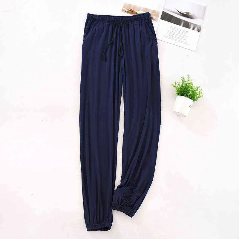 Japanese spring and autumn men's pajamas men's modal home pants tapered pants elastic loose large size trousers pajama pants 211111