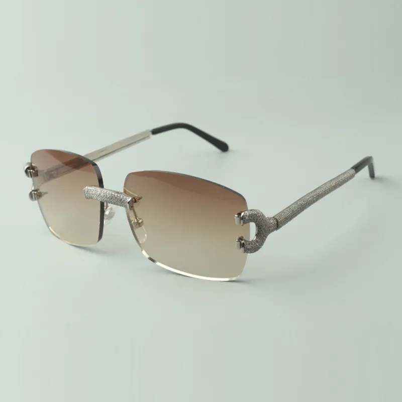 Micro-paved diamond big C sunglasses 3524025 with regular lenses size 58-18-140mm eye-Bridge-Temple271F
