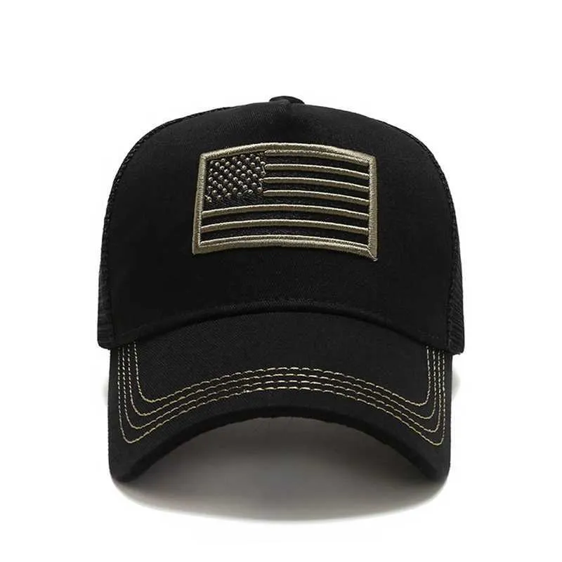 Baseballkappe Männer Taktische Armee Baumwolle Militär Papa Hut USA Amerikanische Flagge US Unisex Hip Hop Hut Sport Caps Outdoor Hüte Q0811